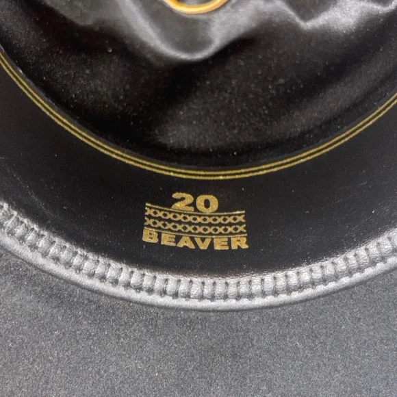 Resistol Black gold 20X Beaver Self-Conforming Cowboy Hat, Size 6 1/2 Black - Picture 7 of 11